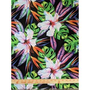 Hawaiian Fabric Tropical Hibiscus Monstera Leaf 33x56 Joann Home New Colorful
